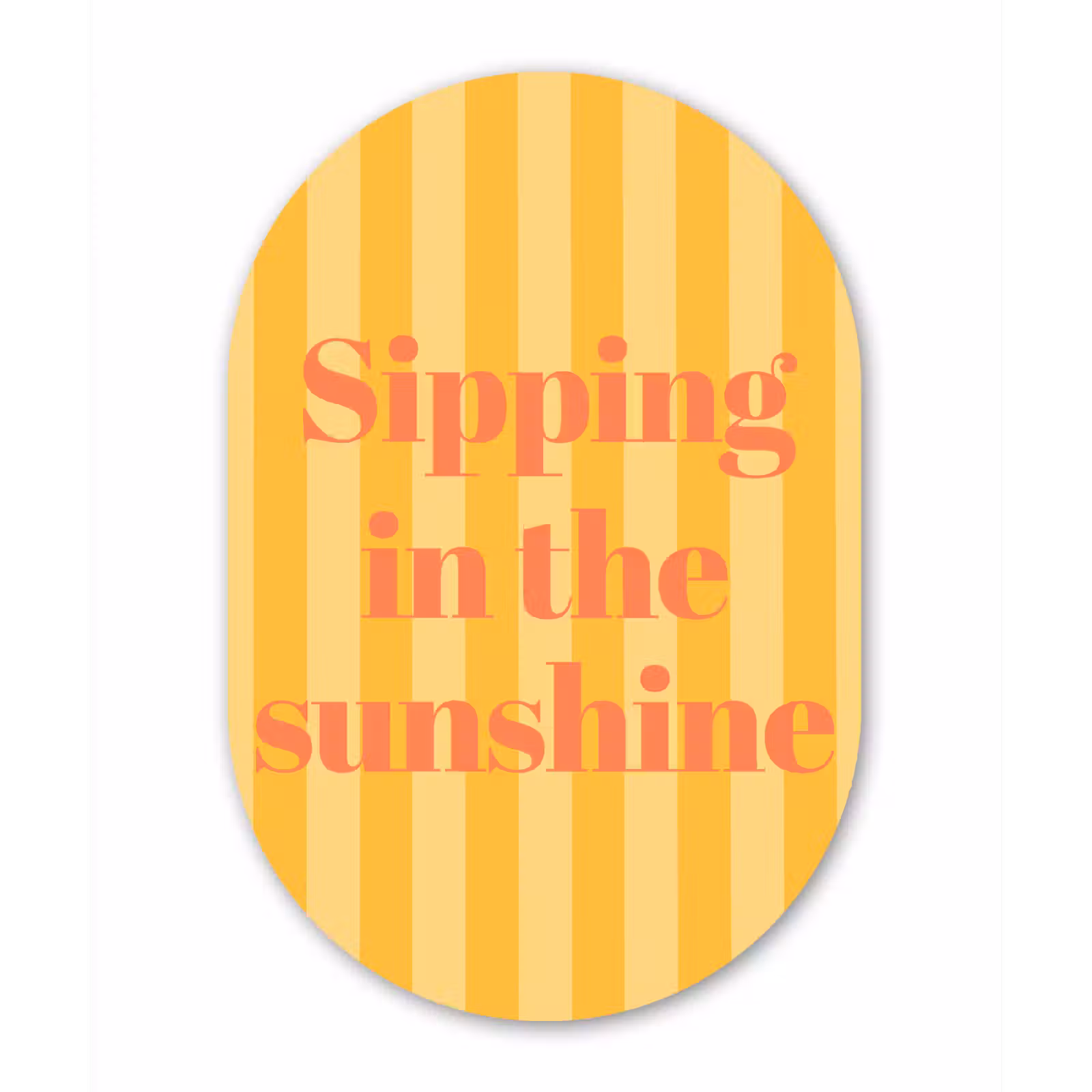 Muurovaal - Glas - Gestreept - Geel - Sunshine - Letters — 1