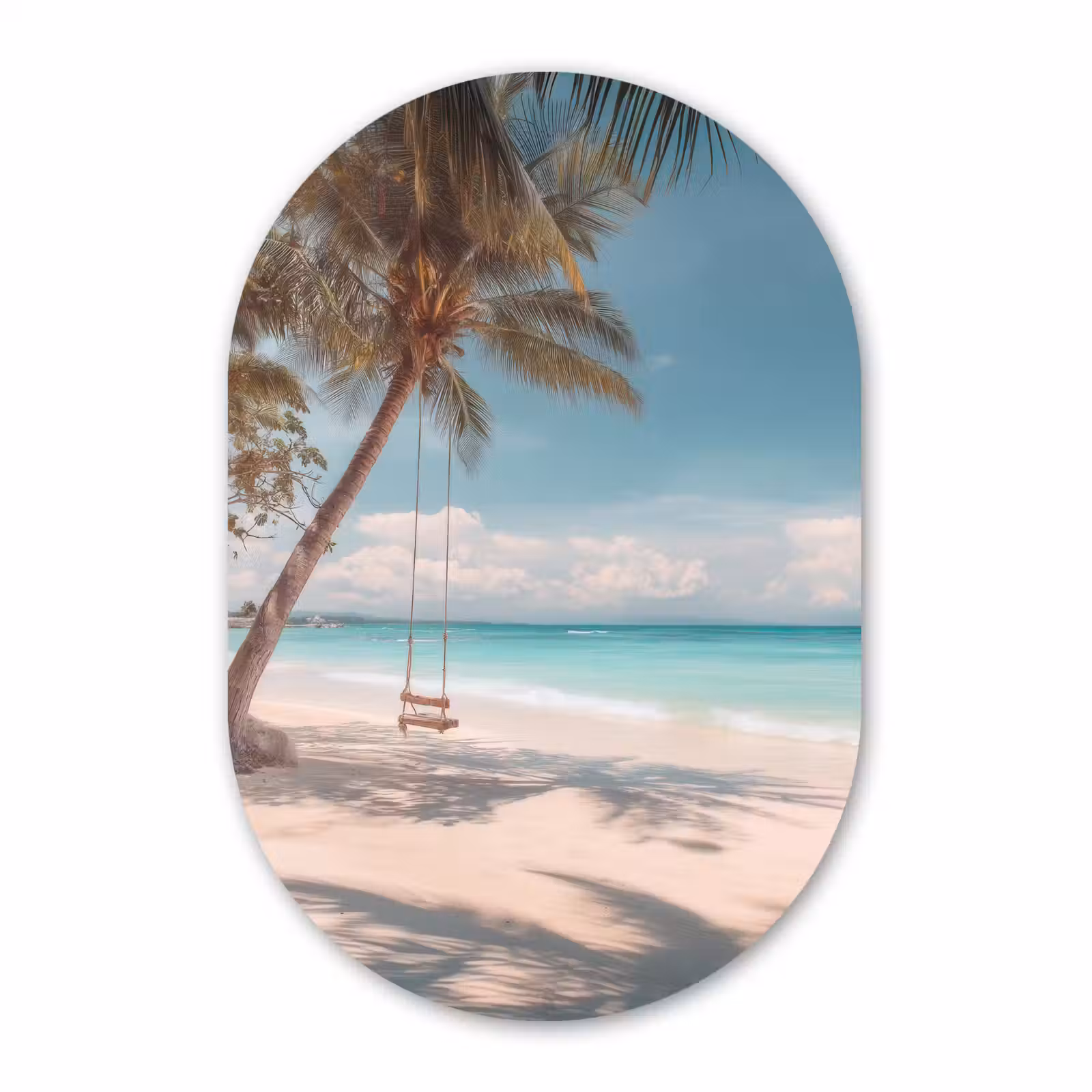 Muurovaal - Glas - Palmboom - Schommel - Strand - Lucht — 1