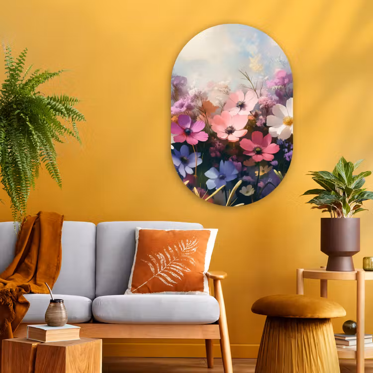 Muurovaal - Glas - Bloemen - Kleurrijk - Bloei — 3
