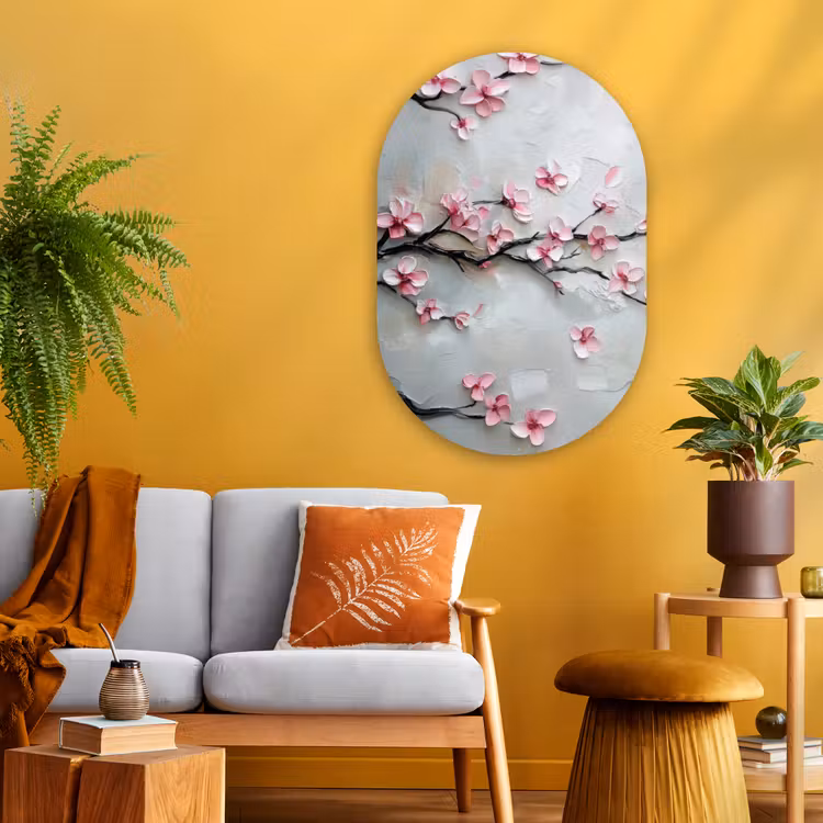 Muurovaal - Glas - Bloesem - Kunstzinnig - Roze - Sakura — 3