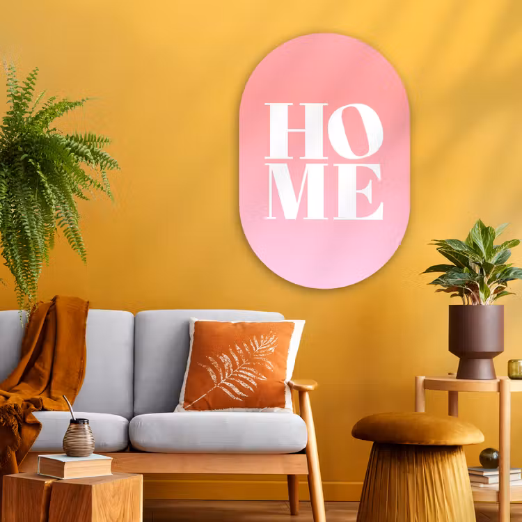 Muurovaal - Glas - Home - Letters - Groot - Roze — 3