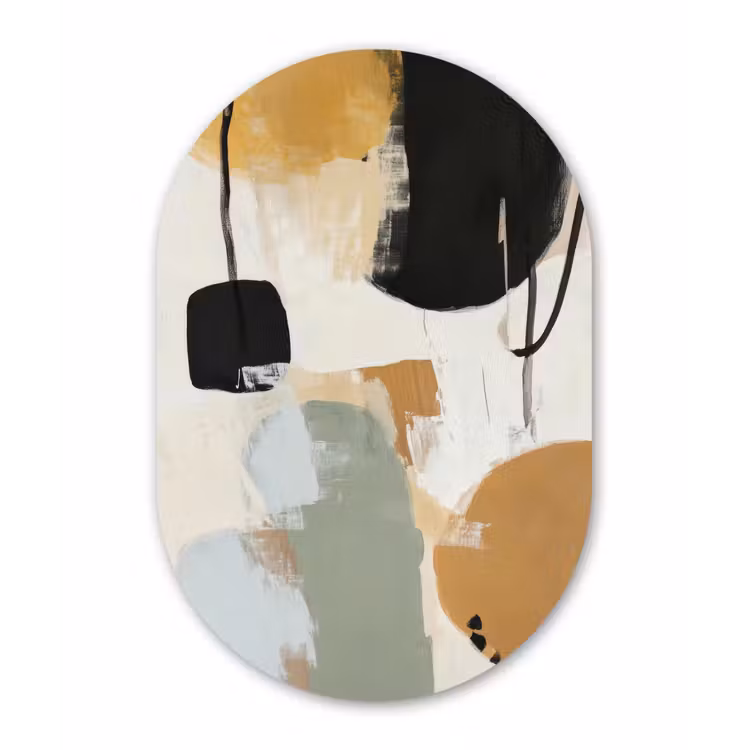 Muurovaal - Glas - Paint - Abstract - Kleuren — 1