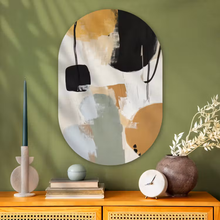 Muurovaal - Glas - Paint - Abstract - Kleuren — 2