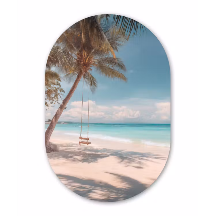 Muurovaal - Glas - Palmboom - Schommel - Strand - Lucht — 1