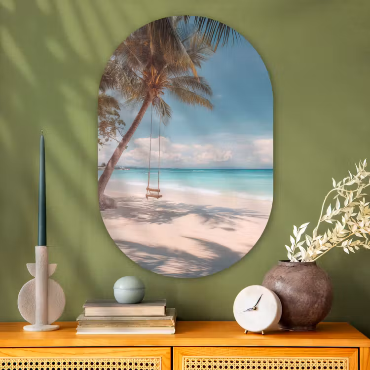 Muurovaal - Glas - Palmboom - Schommel - Strand - Lucht — 2
