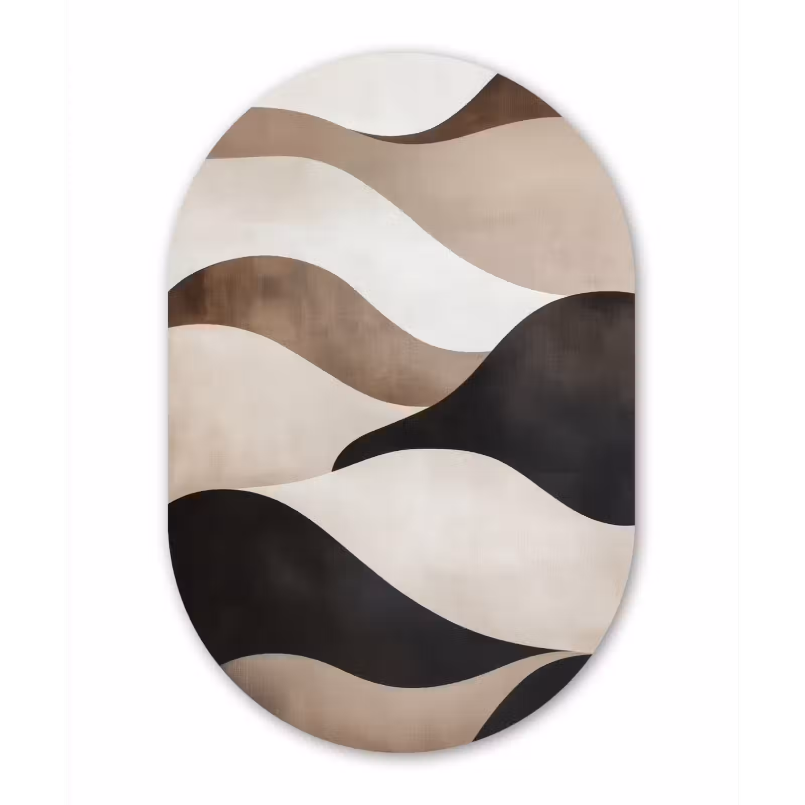 Muurovaal - Glas - Golven - Abstract - Beige — 1