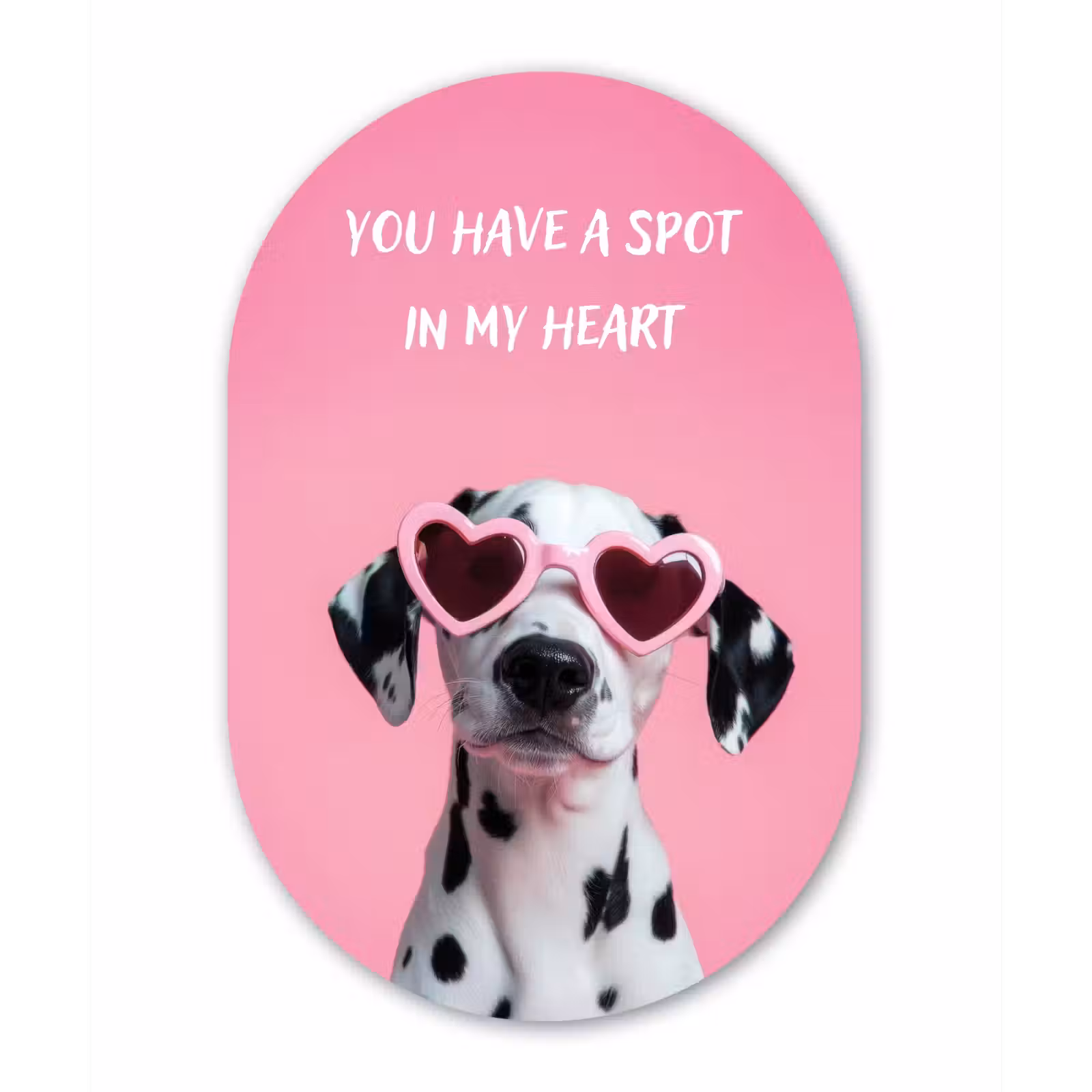 Muurovaal - Glas - Hartjes - Hond - Valentijn - Roze — 1