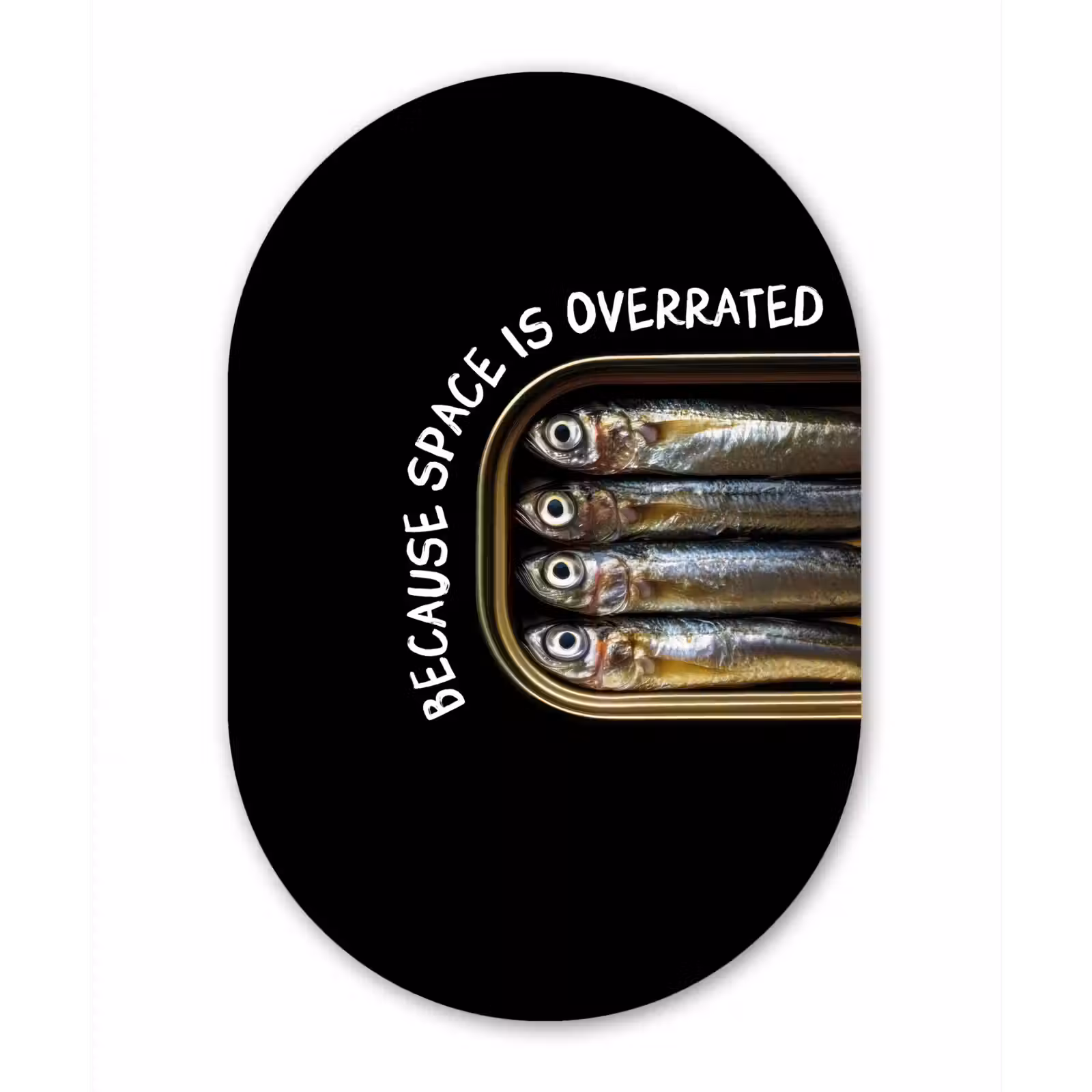 Muurovaal - Glas - Sardines - Tekst - Vis - Blik — 1