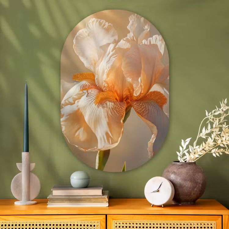 Muurovaal - Glas - Close up - Oranje - Iris — 2