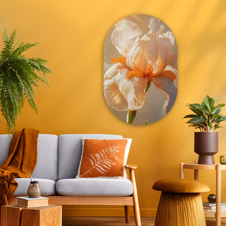 Muurovaal - Glas - Close up - Oranje - Iris — 3