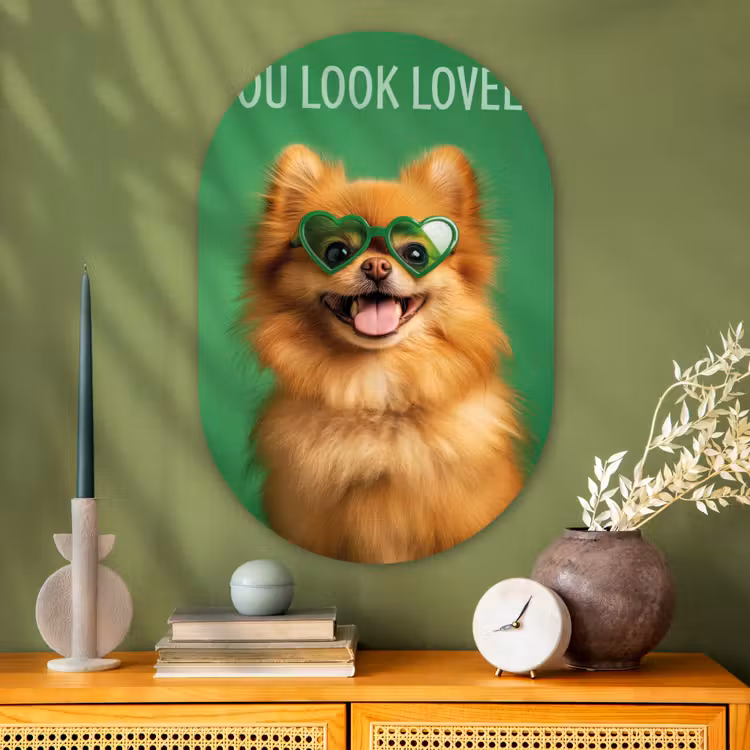Muurovaal - Glas - Hond - Zonnebril - Valentijn - Love — 2