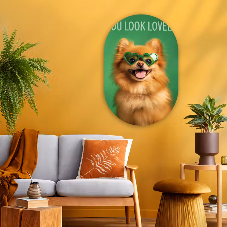 Muurovaal - Glas - Hond - Zonnebril - Valentijn - Love — 3