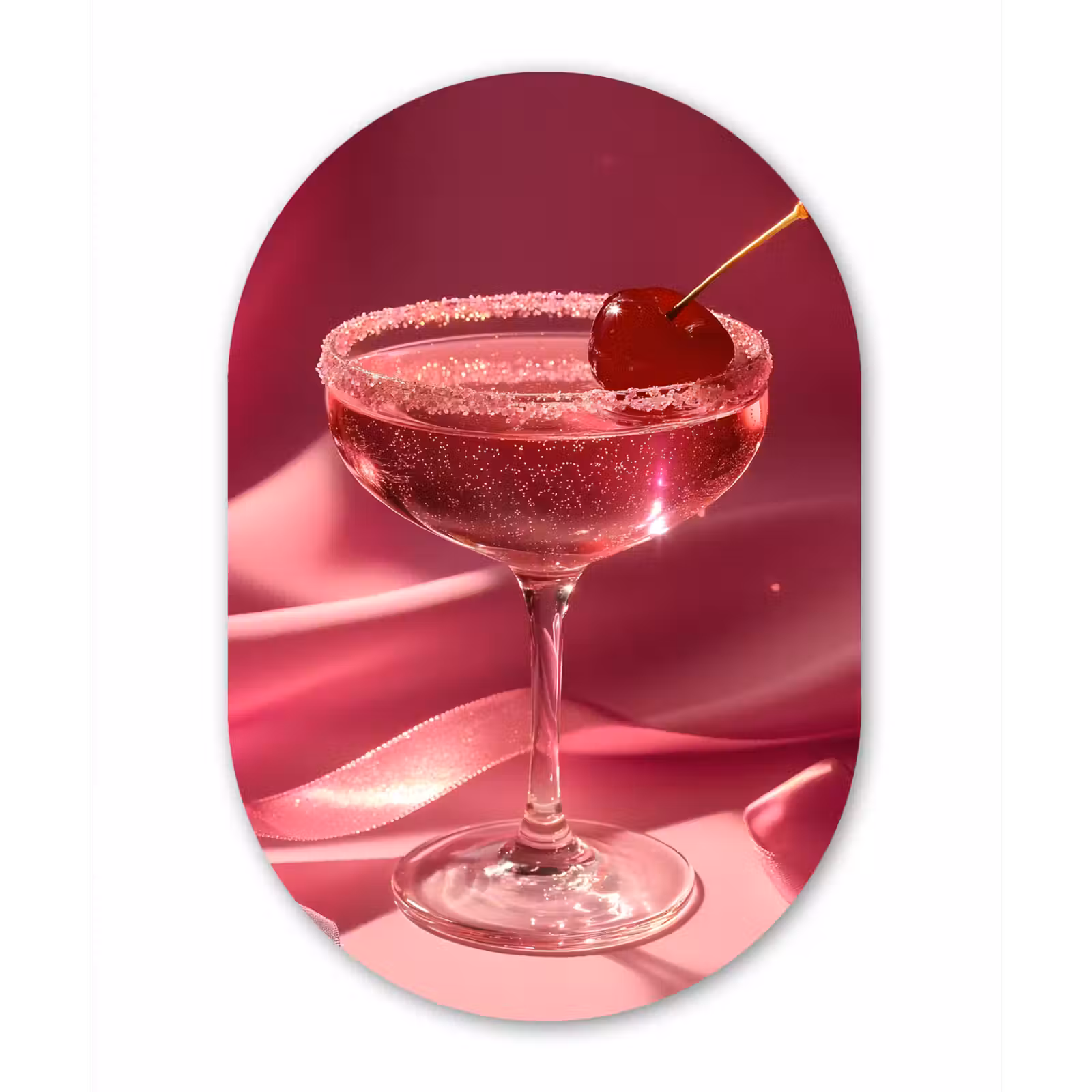 Muurovaal - Glas - Cocktail - Pink - Luxe — 1
