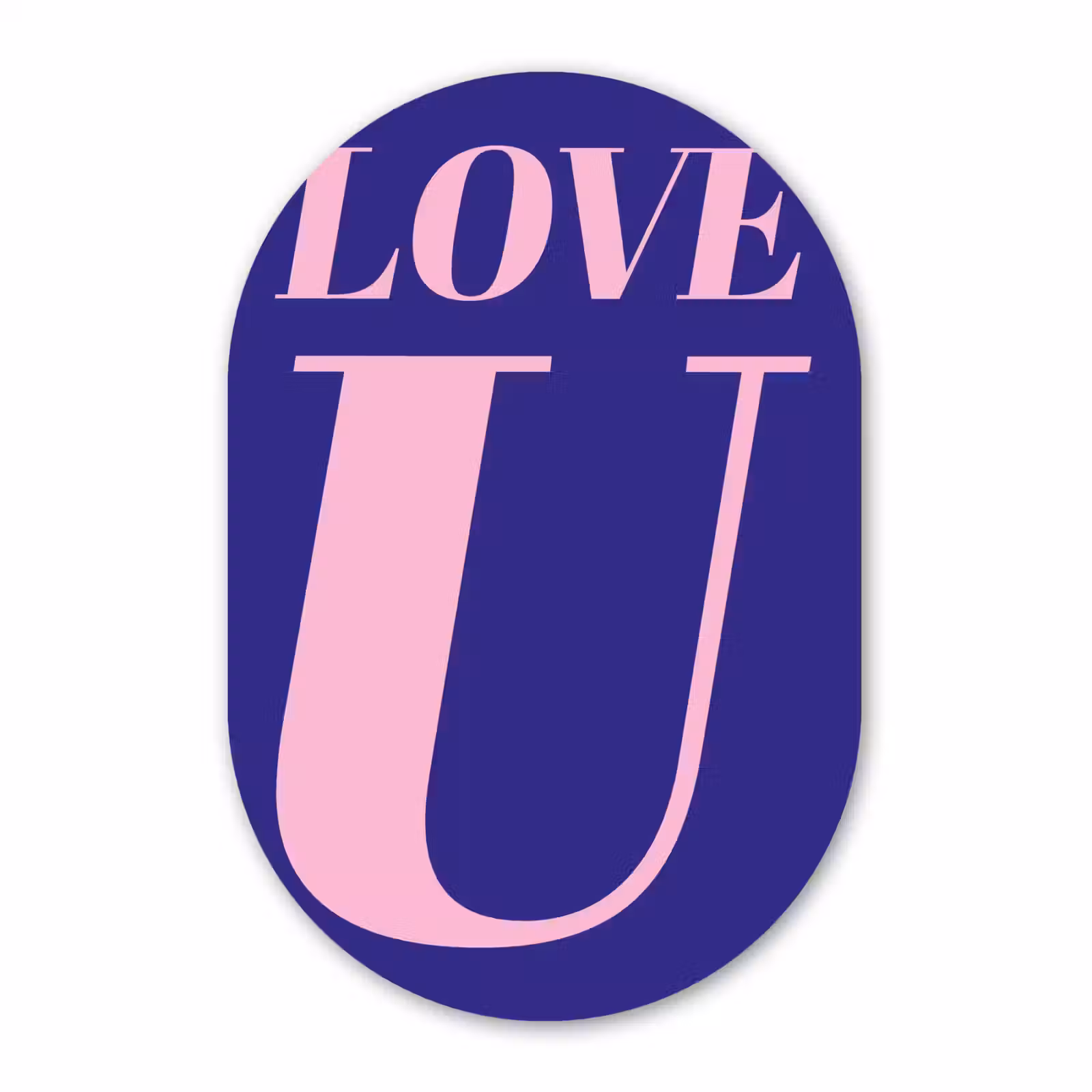 Muurovaal - Glas - Love - Blauw - Valentijn — 1