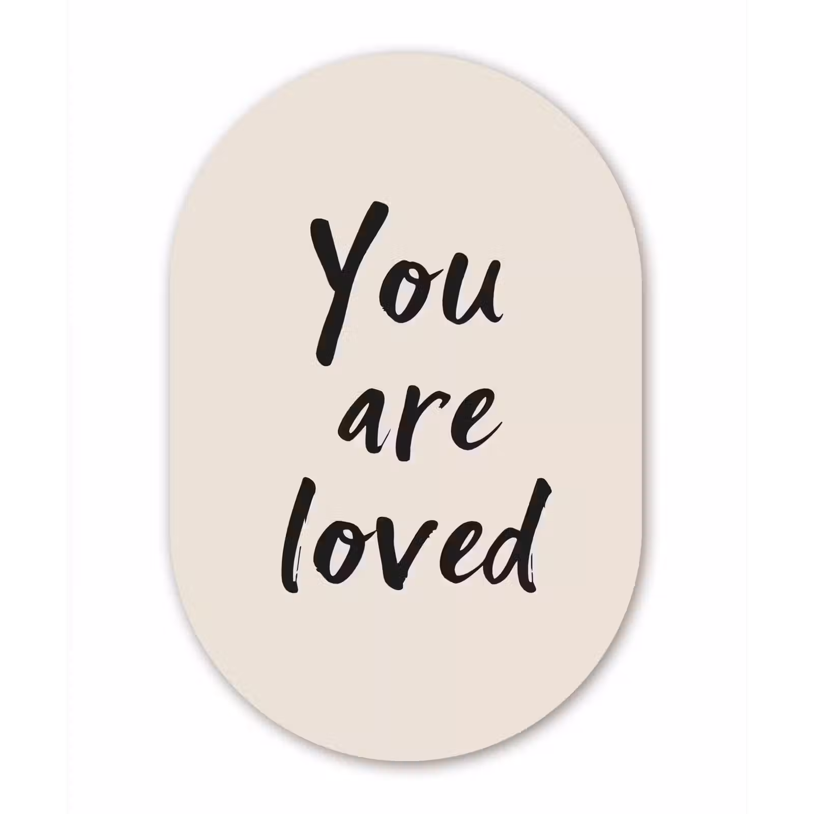 Muurovaal - Glas - Minimalistisch - Beige - Love — 1