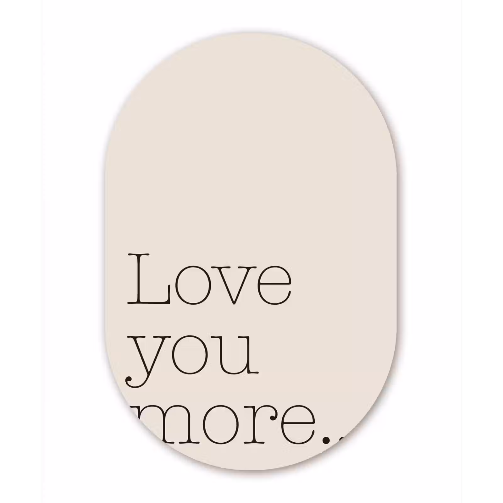 Muurovaal - Glas - Minimalistisch - Love - Beige — 1