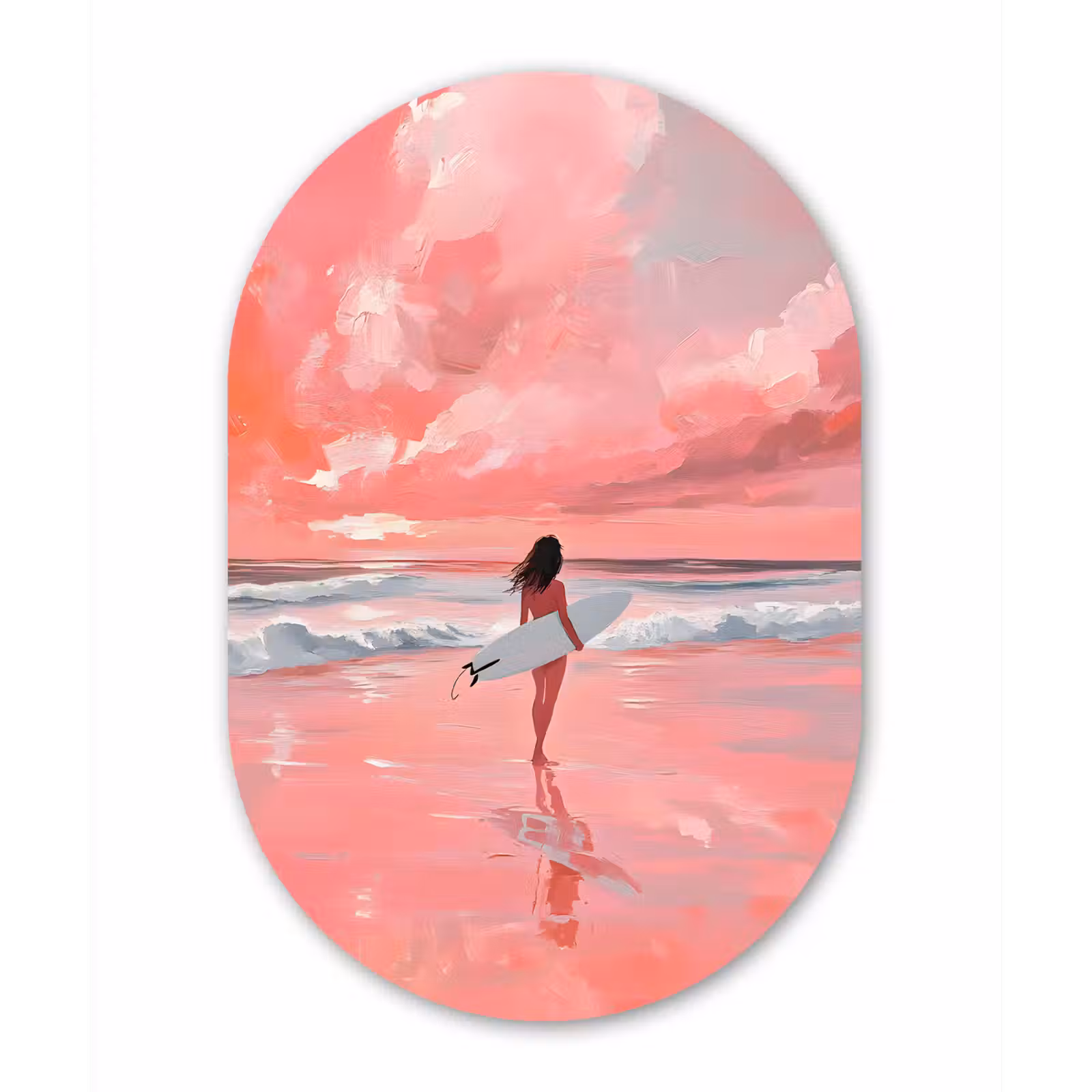Muurovaal - Glas - Roze - Surfen - Zee — 1