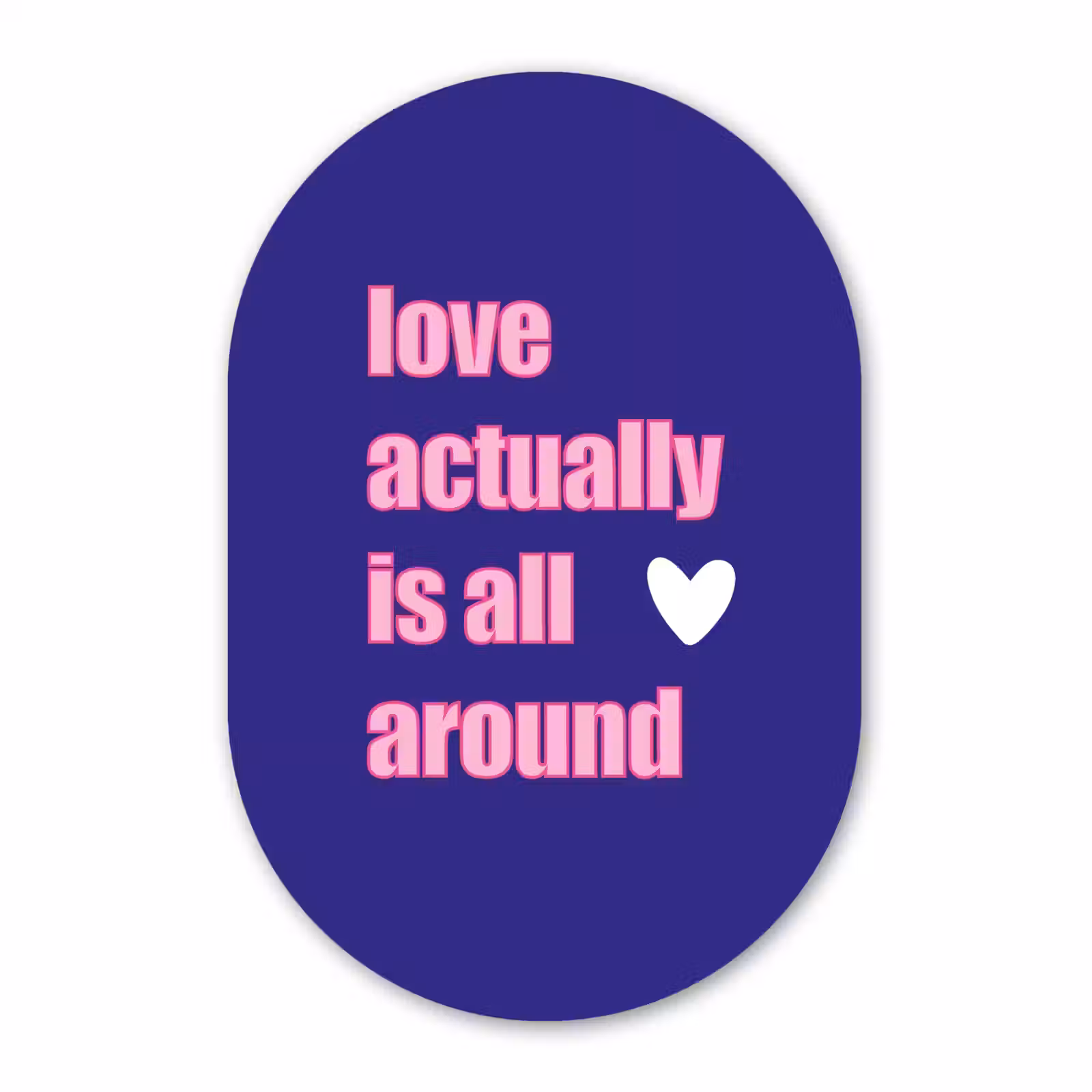 Muurovaal - Glas - Tekst - Valentijn - Love - Blauw — 1