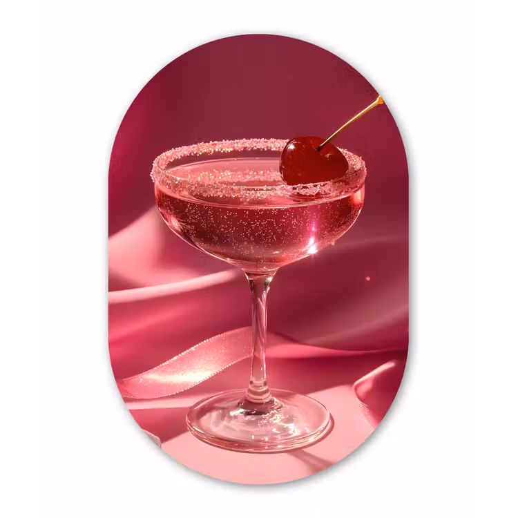 Muurovaal - Glas - Cocktail - Pink - Luxe — 1