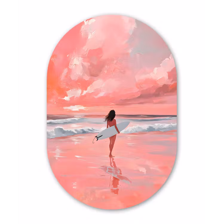 Muurovaal - Glas - Roze - Surfen - Zee — 1