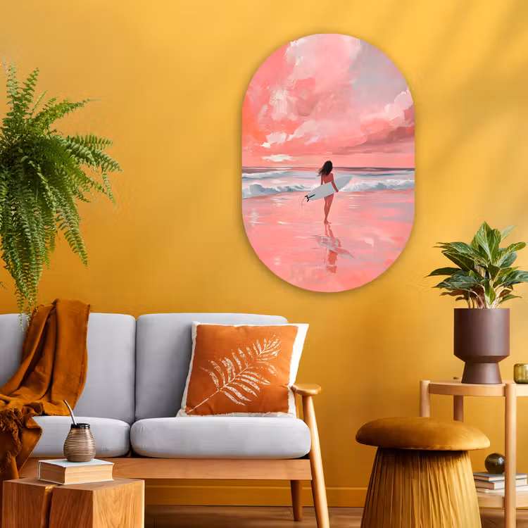 Muurovaal - Glas - Roze - Surfen - Zee — 3
