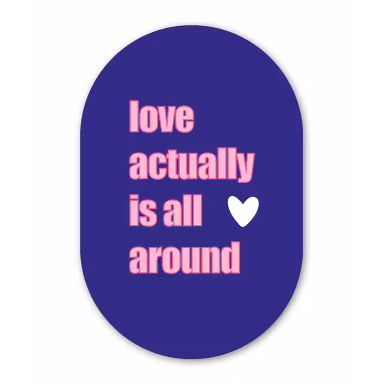 Muurovaal - Glas - Tekst - Valentijn - Love - Blauw — 1
