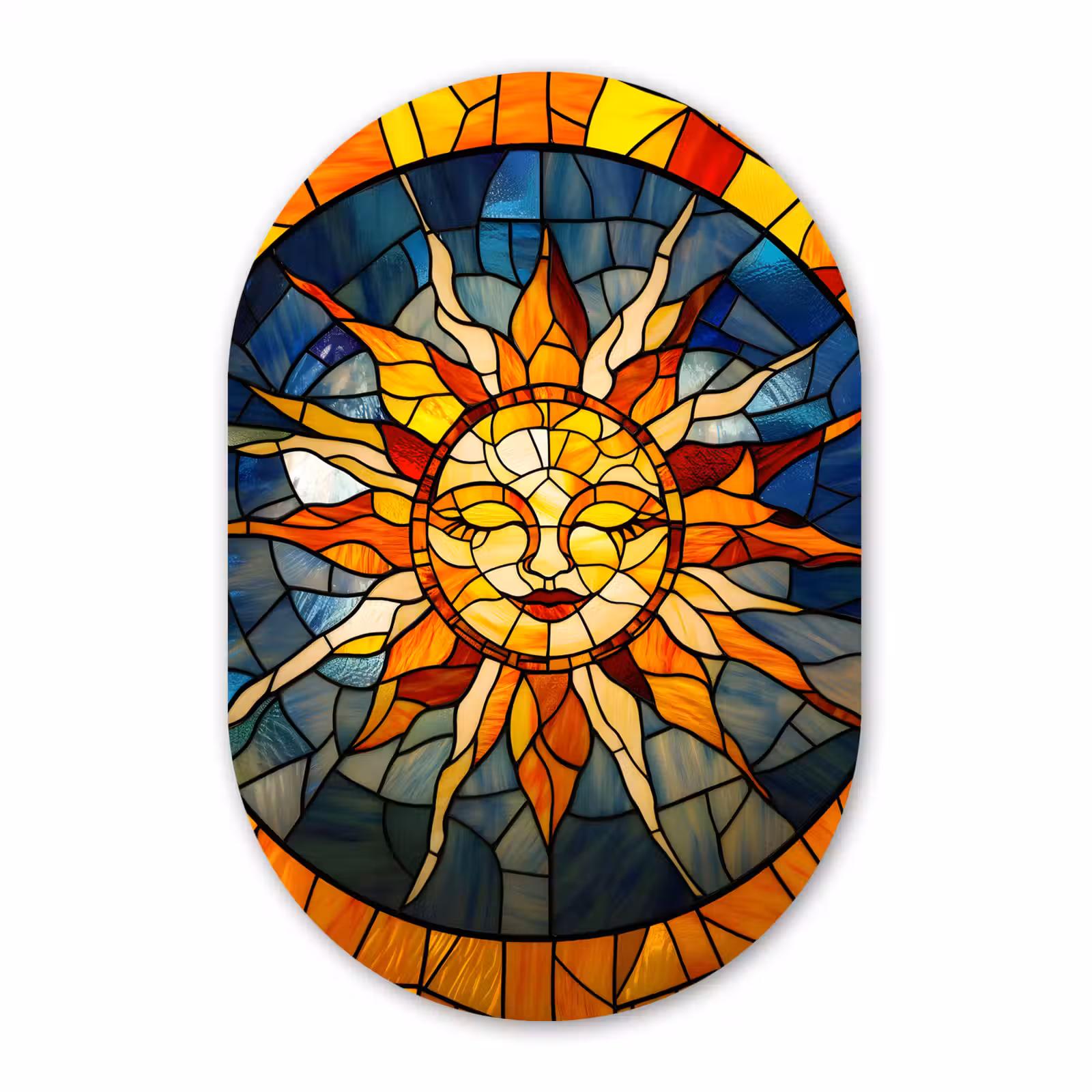 Muurovaal - Glas - Mozaïek - Zon - Geel - Cirkel — 1