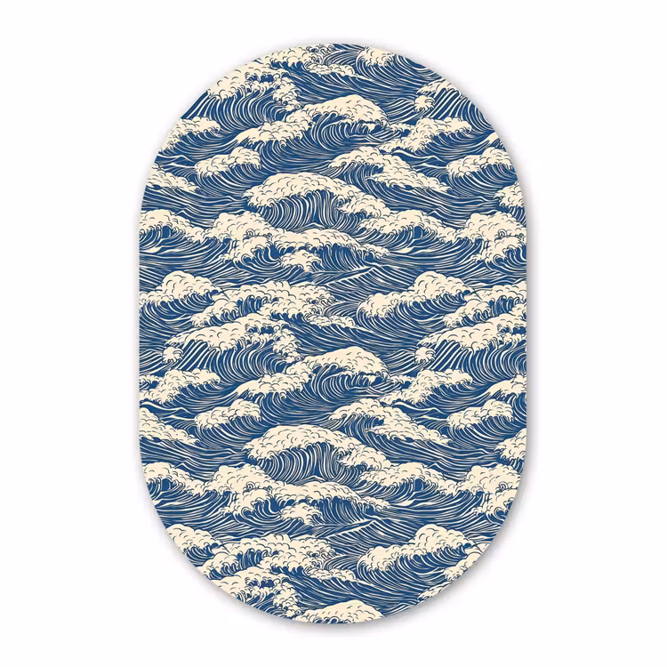 Muurovaal aluminium - Golven - Klassiek - Blauw — 1