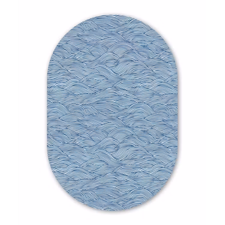 Muurovaal aluminium - Golven - Ritmisch - Blauw — 1