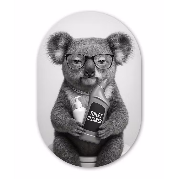 Muurovaal aluminium - Koala - Bril - Toilet — 1