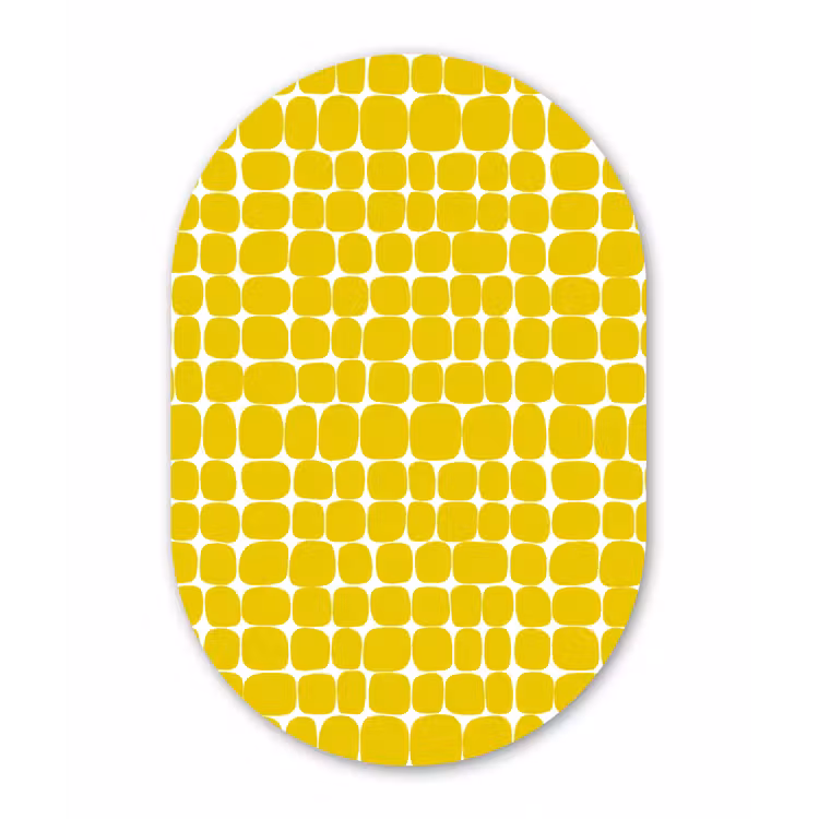 Muurovaal aluminium - Stippen - Modern - Geel — 1