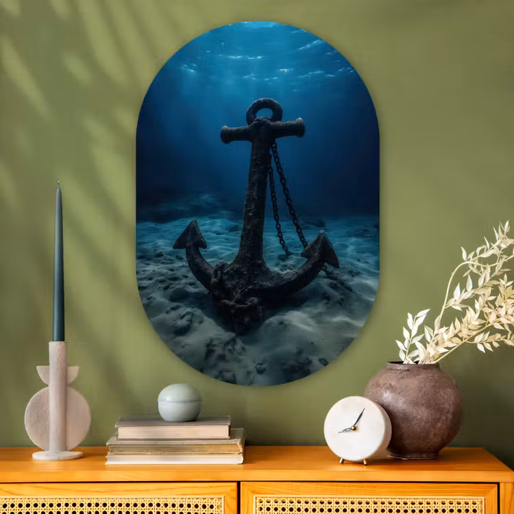 Muurovaal - Glas - Anker - Ijzer - Zeebodem - Zand — 2