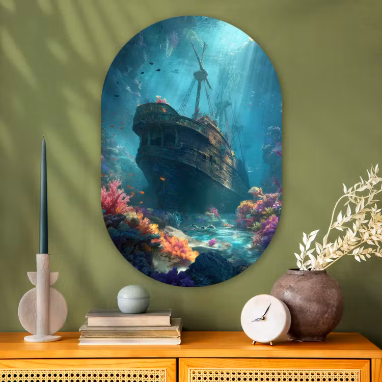 Muurovaal - Glas - Schip - Hout - Koraalriffen - Zonlicht — 2