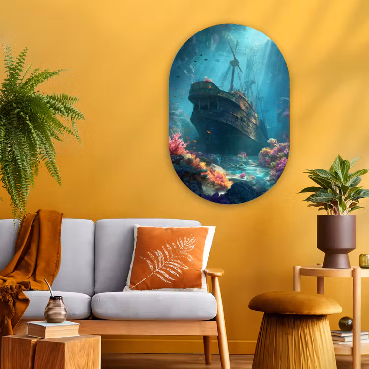 Muurovaal - Glas - Schip - Hout - Koraalriffen - Zonlicht — 3