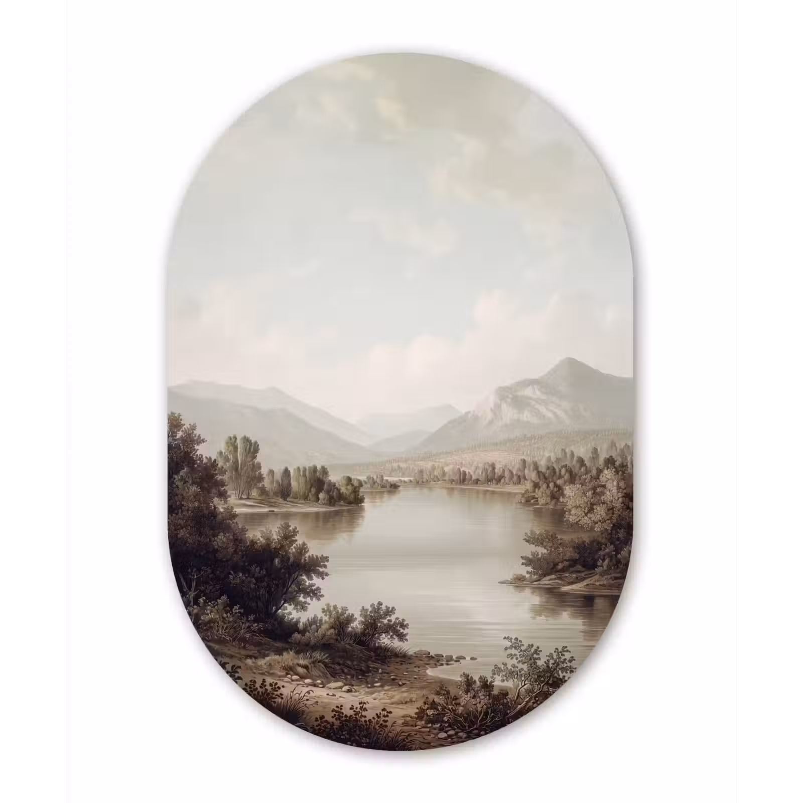 Muurovaal aluminium - Klassiek - Landschap - Sereen — 1
