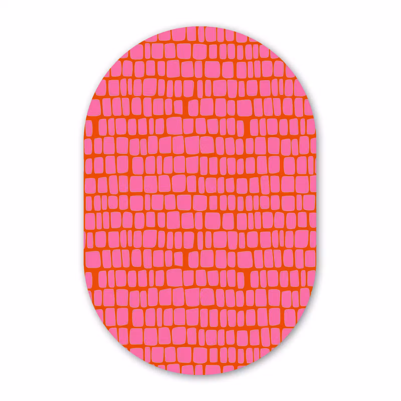 Muurovaal aluminium - Organisch - Raster - Roze — 1