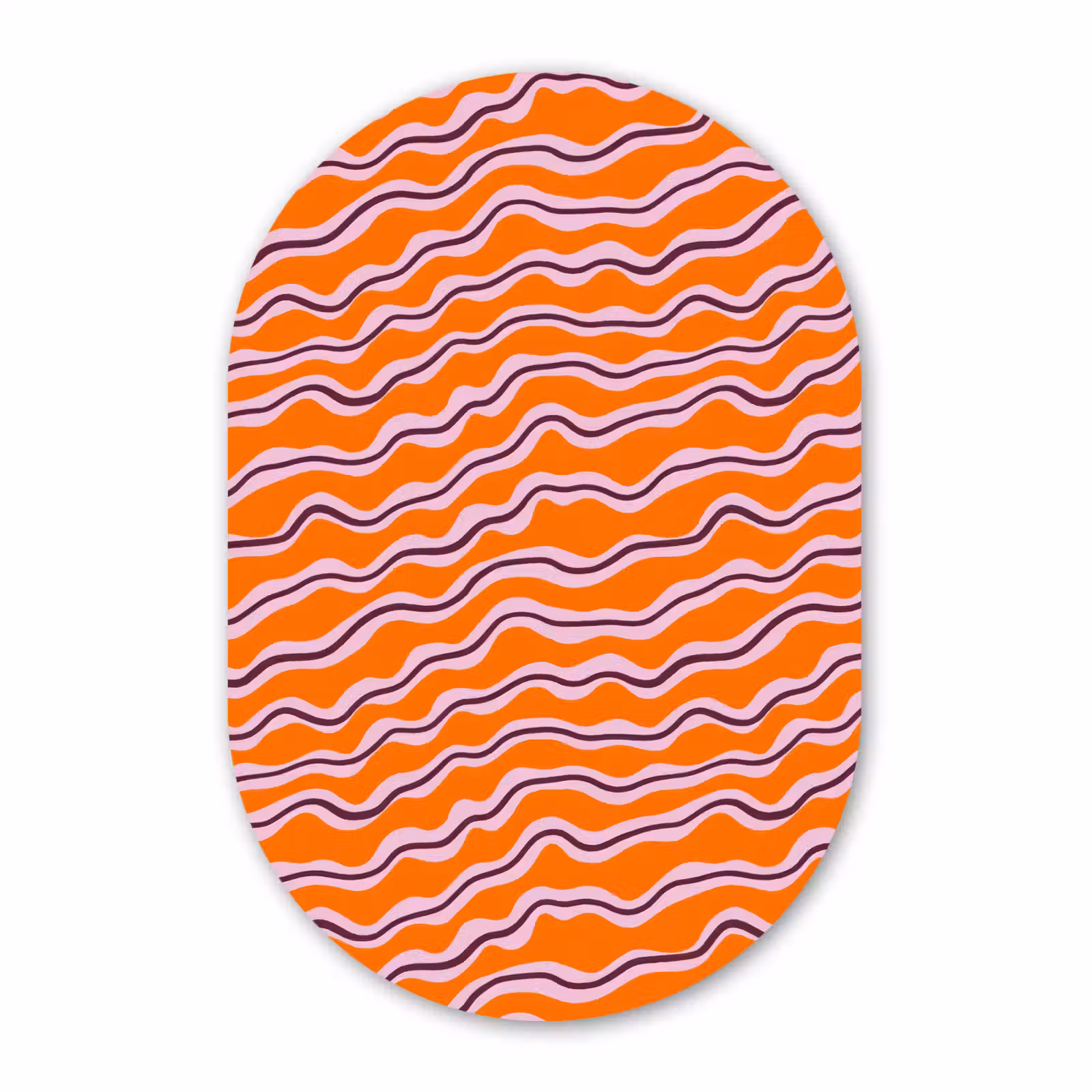 Muurovaal aluminium - Retro - Golvend - Oranje — 1