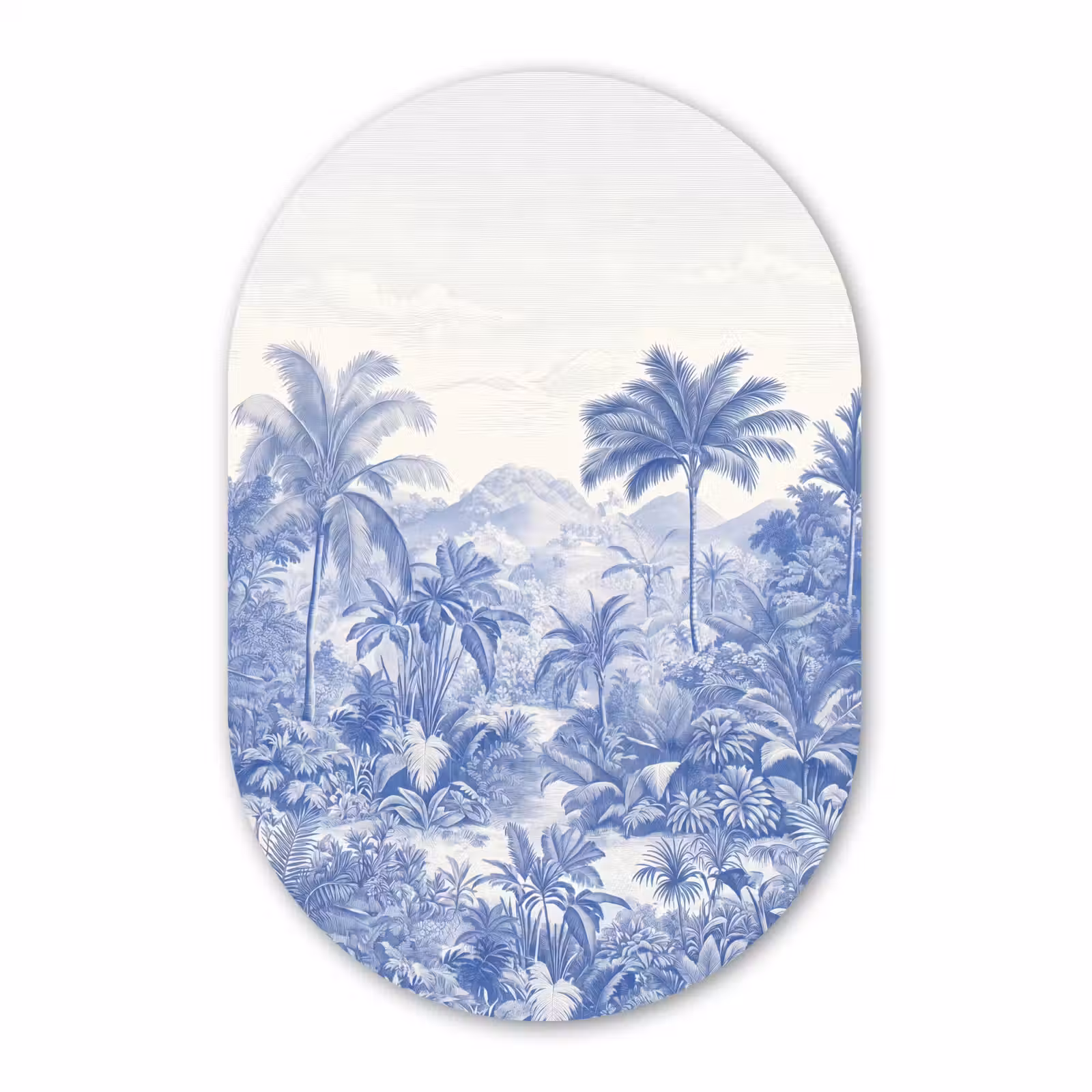 Muurovaal aluminium - Tropisch - Jungle - Blauw — 1