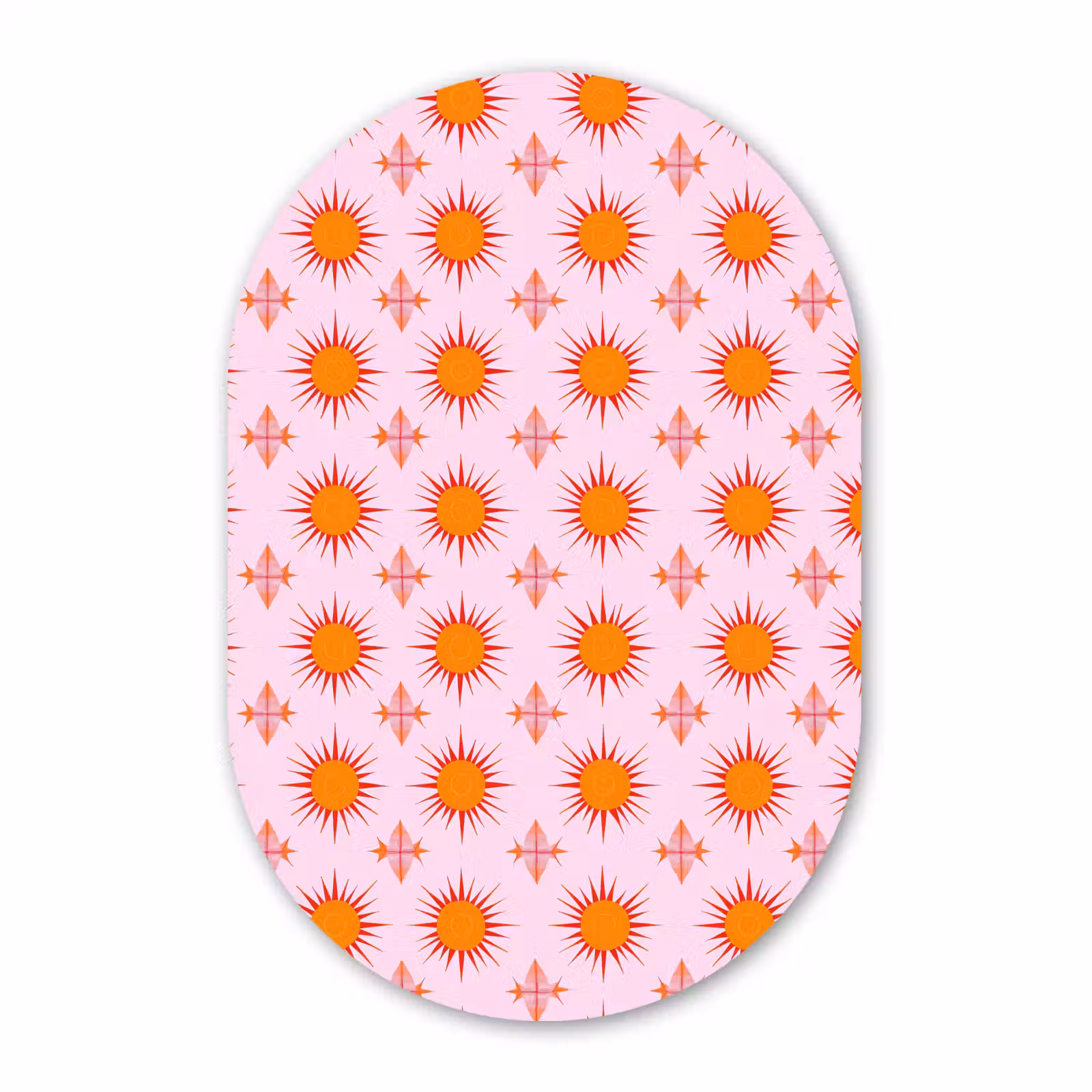 Muurovaal aluminium - Zon - Patroon - Roze — 1