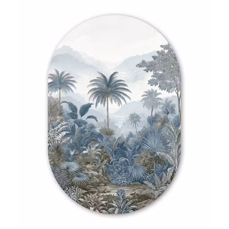 Muurovaal aluminium - Jungle - Modern - Blauw - Groen — 1