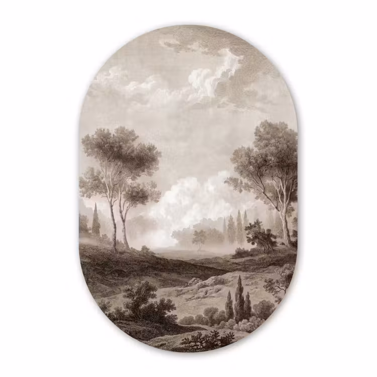 Muurovaal aluminium - Klassiek - Landschap - Neutraal — 1