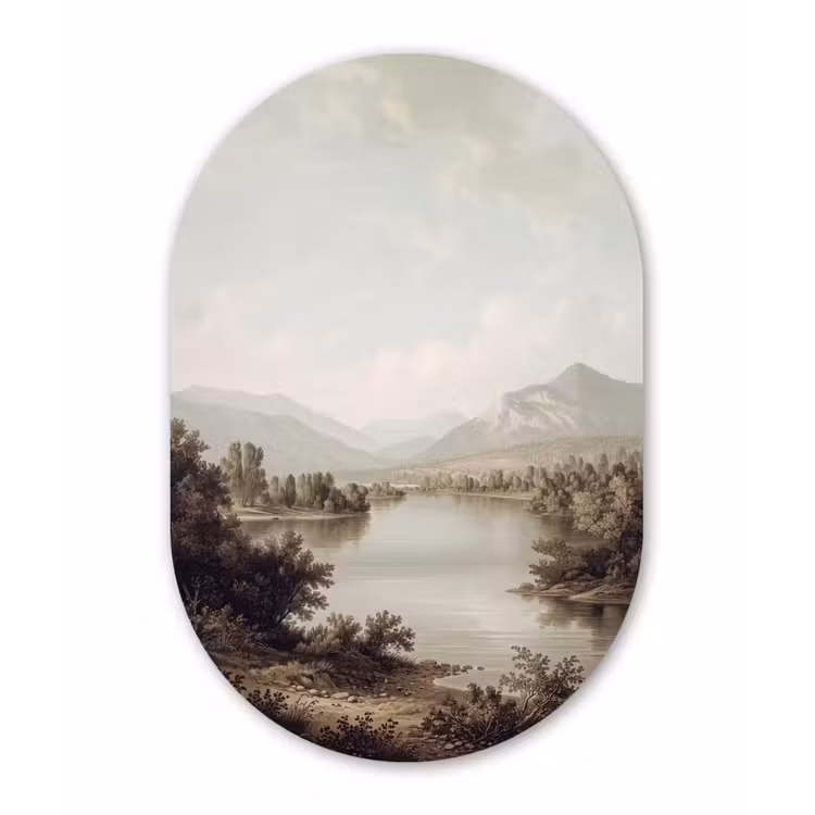Muurovaal aluminium - Klassiek - Landschap - Sereen — 1