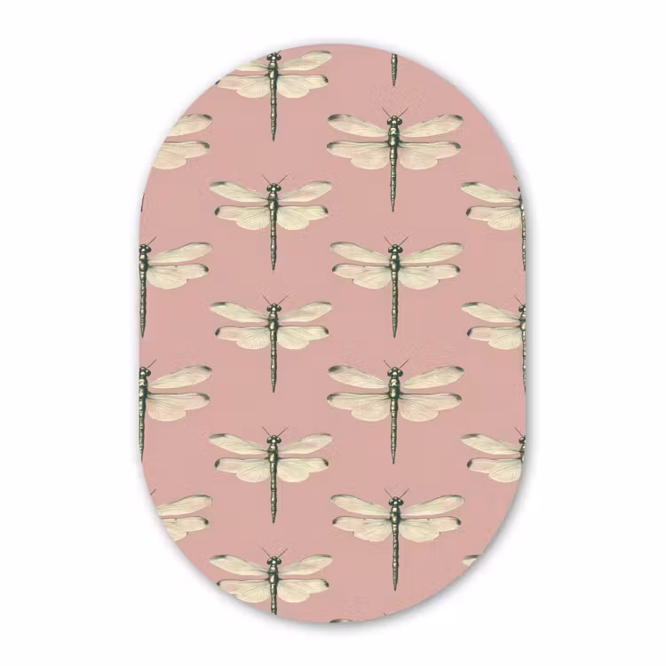 Muurovaal aluminium - Lillibellen - Patroon - Roze — 1