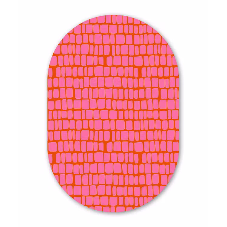 Muurovaal aluminium - Organisch - Raster - Roze — 1