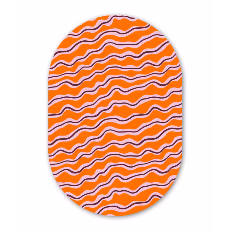 Muurovaal aluminium - Retro - Golvend - Oranje — 1