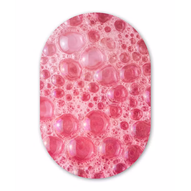 Muurovaal aluminium - Roze - Schuim - Bubbels — 1