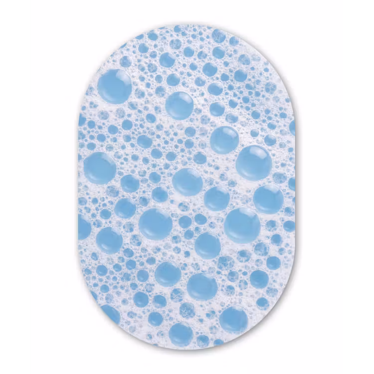 Muurovaal aluminium - Schuim - Bubbels - Blauw — 1