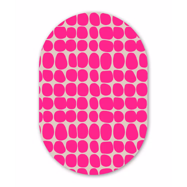 Muurovaal aluminium - Stippen - Patroon - Roze — 1