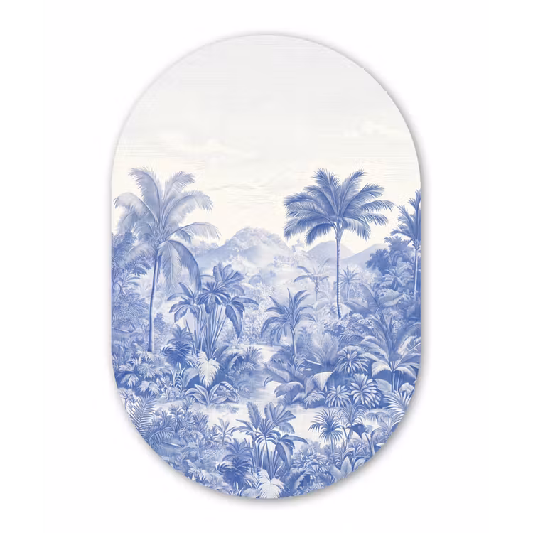 Muurovaal aluminium - Tropisch - Jungle - Blauw — 1