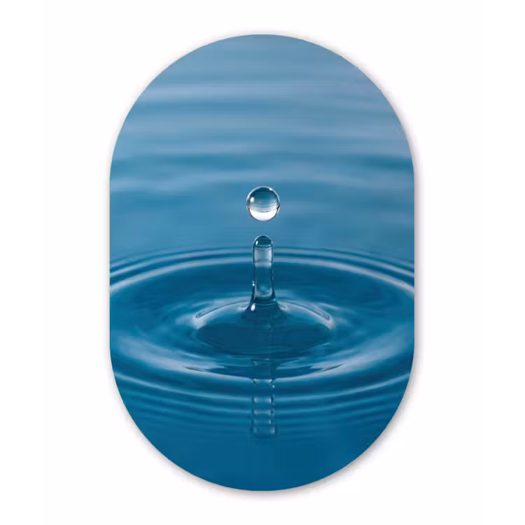 Muurovaal aluminium - Waterdruppel - Water - Oppervlakte — 1